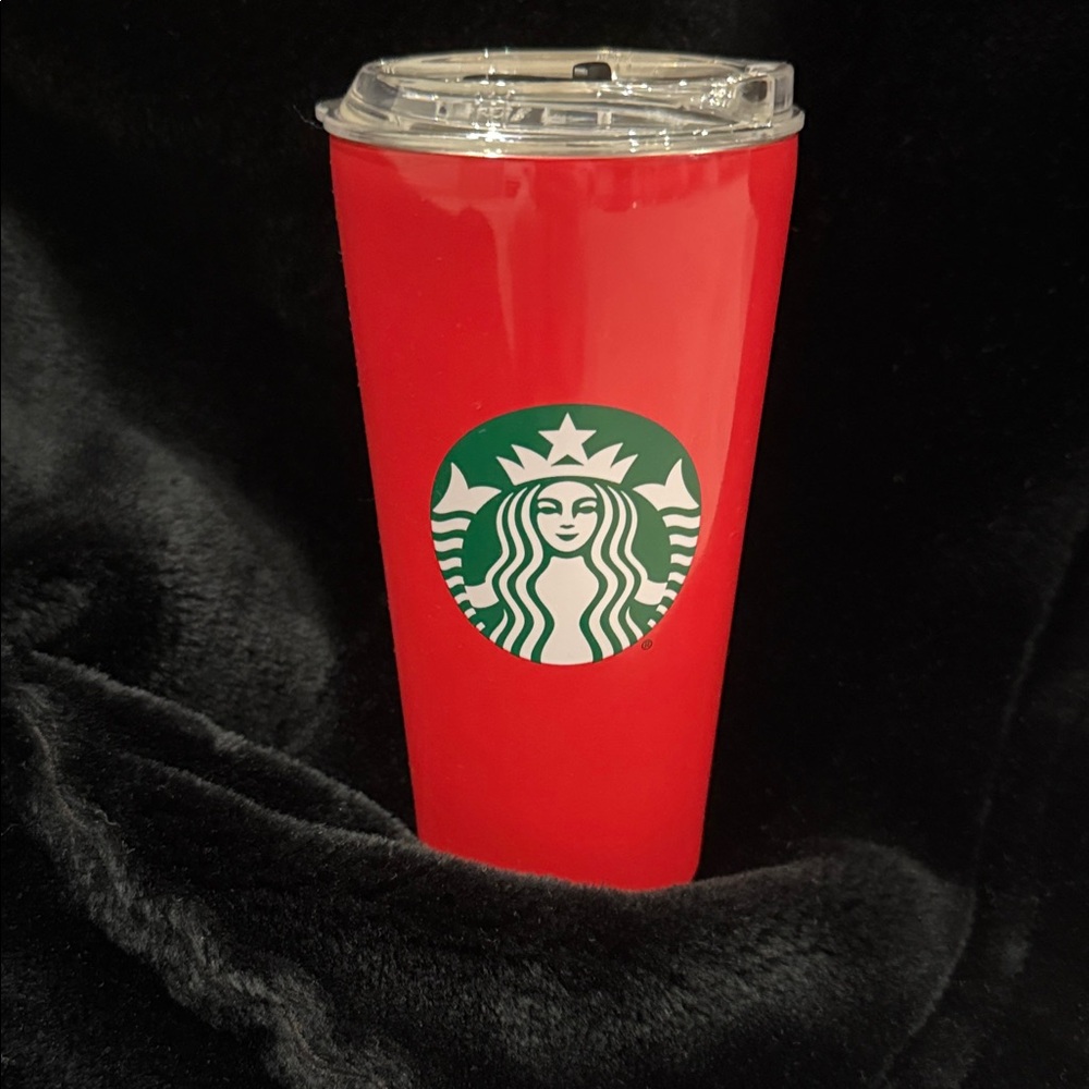 Limited Edition Starbucks Bold Red Tumbler with Clear Lid